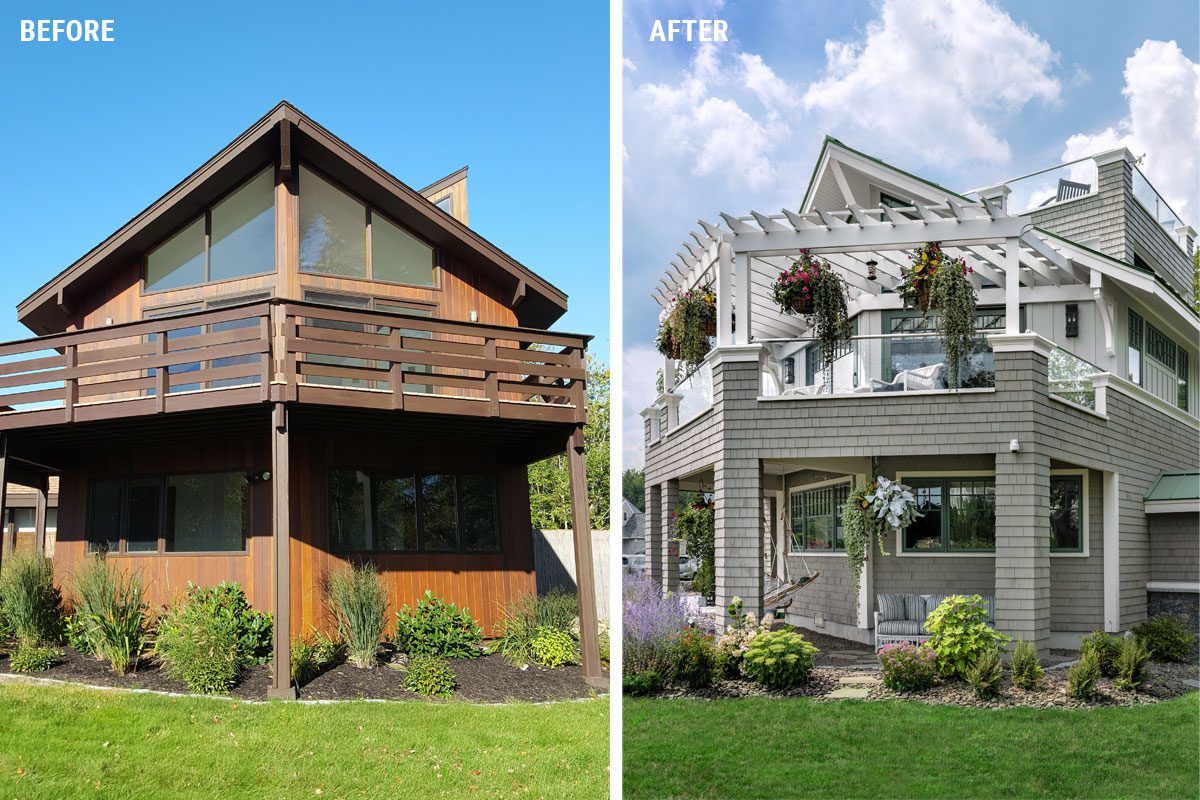 A multi-deck transformation presented as an example of NH Seacoast vacation rental designs